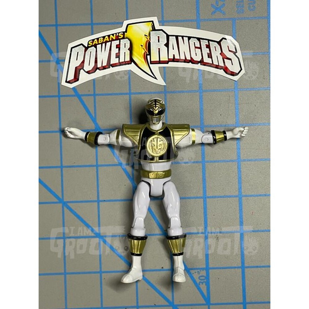Power Rangers Super Megaforce Action Hero White Ranger Figure Gold Dragon Shield
